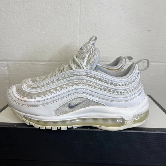 Nike Air Max 97 Triple White Wolf Grey 21826-101 Sneaker Lace up Men's Size 7 US - Picture 4 of 11